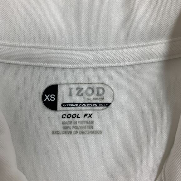 Izod Polo Shirt Womens XS Extra Small White Cool FX Short Sleeve Golf XFG Zip - Picture 7 of 11